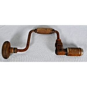 Vintage Stanley Crank Style Wood Handle Hand Drill‎ For Display